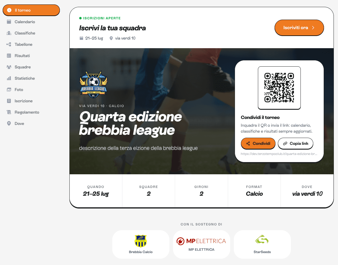 Pagina pubblica e QR
