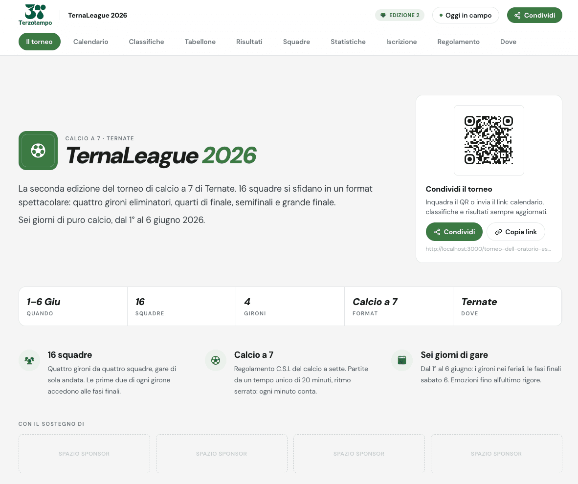 Pagina pubblica e QR